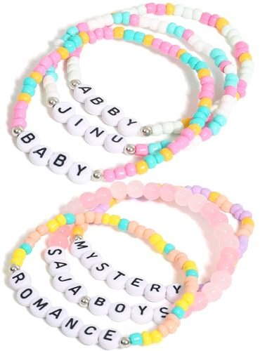 RZCOMP für Korea-Pop Saja Boys Merch Armbänder Inspiriertes Armband,6 Stück stapelbare Stretch Armbänder für Korea-Pop Fans Cosplay Outfit Geschenke Accessoires Schmuck Geburtstag Weihnachten