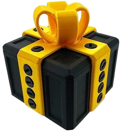 Streich-Geschenk-Box, wiederverwendbar, verschachteltes Schraubenscherzspielzeug, 8 x 8 x 9 cm, lustige Geschenkboxen, Trick-Puzzle-Behälter, Humor-Neuheits-Box, für Freunde, , Büro, Party