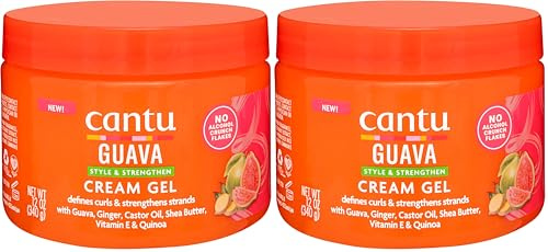 CANTU – GUAVA & GINGER CREAM GEL – 340 g – Definiert Locken & reduziert Frizz – Starker Halt & Pflege (Packung mit 2)