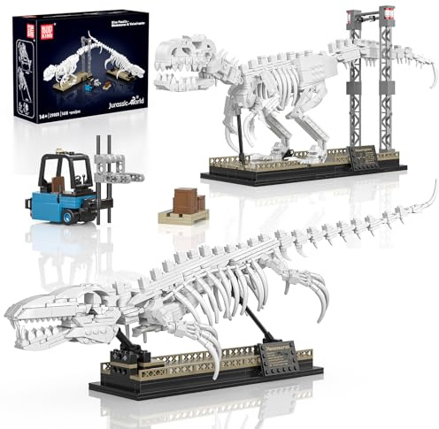 Mould King 29005 Klemmbausteine Dinosaurier Skelett Bausatz Velociraptor Mosasaurus Tier Fossilien Bausteine Set Mit Sockel Sammlerstücke Geschenke Für Erwachsene (1418 Teile)