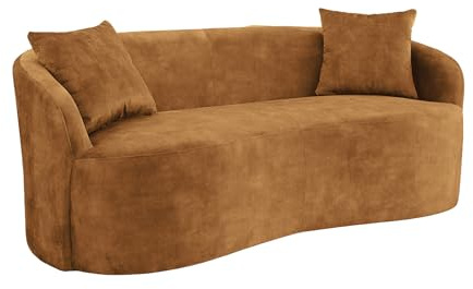 Riess Ambiente Extravagantes Sofa Elemental - 180cm - 2-Sitzer Couch mit Rundumbezug in senfgelb, Samt, inkl. Kissen