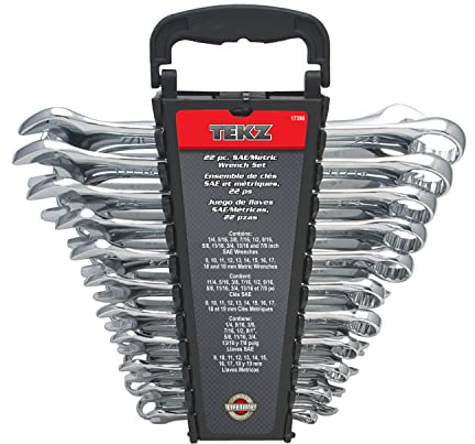 Titan Tools 17398 22-Piece SAE & Metric Combination Wrench Set
