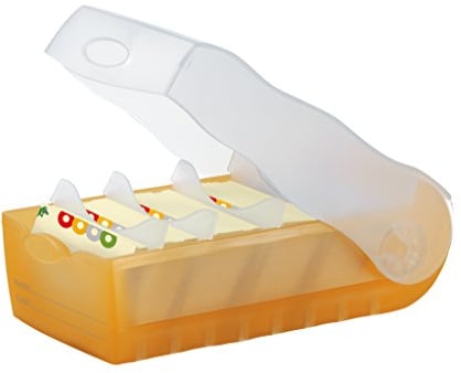 HAN Lernkarteibox CROCO, einfach Vokabeln lernen mit 5-Fächer-Lernsystem, DIN A7 Karteikasten für 900 Karten, inkl. 5 Stützplatten + 100 Lernkarten, Karteibox, Lernbox, 997-613, transluzent/orange