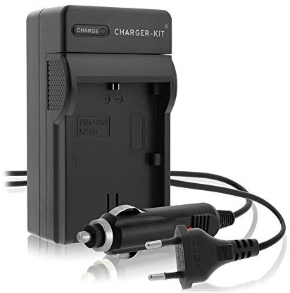 ayex Akku Ladegerät Battery Charger Passend für Canon LP-E6, inkl. KFZ-Ladekabel