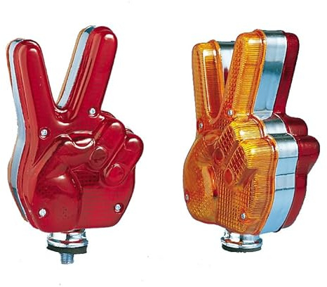 Hansen Styling Parts Zusatzbeleuchtung Okay Leuchtfinger - rot und orange (aus Metall und Kunststoff) - verwendbar für 12 & 24 Volt