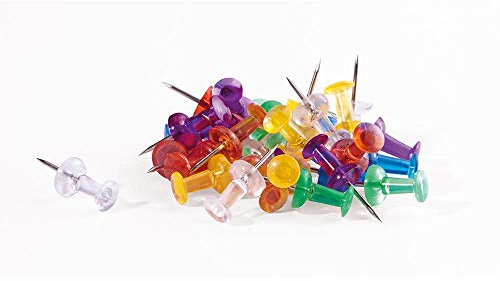 magnetoplan Pinnnadeln transparent auf Blisterkarte, farblich sortiert, 50 Stück.