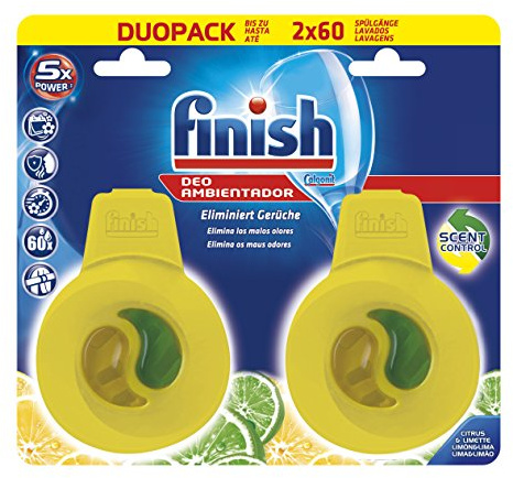 Finish Dishwasher Lemon & Lime Freshener, Pack of 2, LAsts upto 60 Washes Each