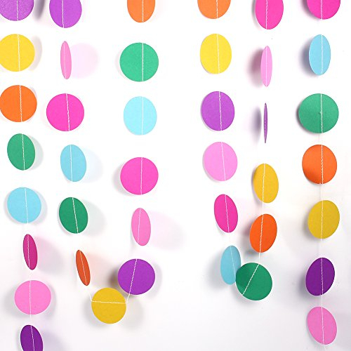Papiergirlande, 4M bunte Runde hängenden Tissue-Papier-Kreis-Blumen-Girlande-Schnur-Kette Haupthochzeits-Feiertags-Geburtstags-Ereignis-Partei-hängende Dekoration neu(Round Colorful)