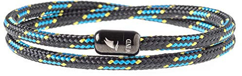 Wind Passion – Paracord Armband aus Seemannsgarn, handgemacht & geflochten | Segeltau Armband, wasserfest, unisex, Blau, Schwarz