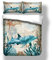 Sticker superb Geheimnis Meer Tier Reise Karte Bettbezug Set mit Kissenbezug, 3D Blau Seepferdchen Delphin Schlafzimmer Dekoration Bettwäsche Set Winter Herbst (Delphin, 135x200cm)
