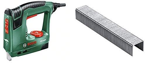 Bosch Elektrotacker PTK 14 EDT mit 1000 Extra-Tackerklammern (240 Volt, 50 Watt 1000 Klammern, in Karton)