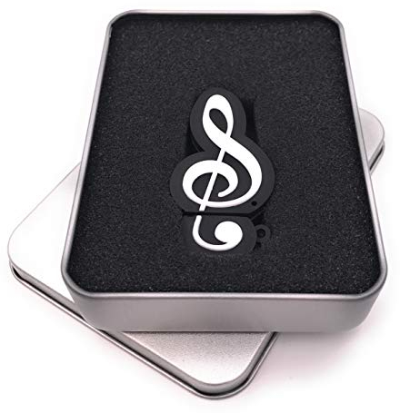Onwomania Clef in Black Note Musique Clé USB dans Une boîte Cadeau 64 Go USB 2.0