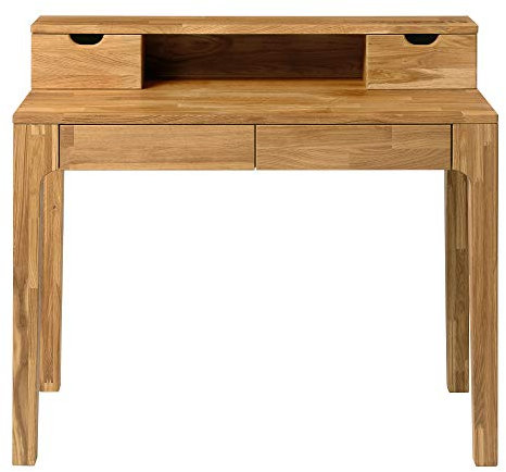 Nordic Story Schreibtisch Axel 2 (Eiche Natur) • Schreibtisch mit 4 Schubladen • Ideal für Kinder- & Jugendzimmer oder als Schminktisch • Massivholz (Eiche) • 105 x 55 x 96 cm