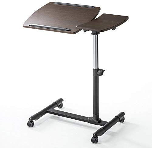 LMEIL Höhenverstellbarer medizinischer Betttisch mit großem, neigbarem Tablett mit Laptop-Tisch auf Rollen für das Bett, Tabletts für das Essen, gemäß Krankenhausbetttisch-Standards gebaut