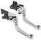 Manija de palanca de freno par de 22 mm 7/8 '' CNC Aluminio Moto Embrague Tambor Manija de palanca de freno de tambor (Plata)