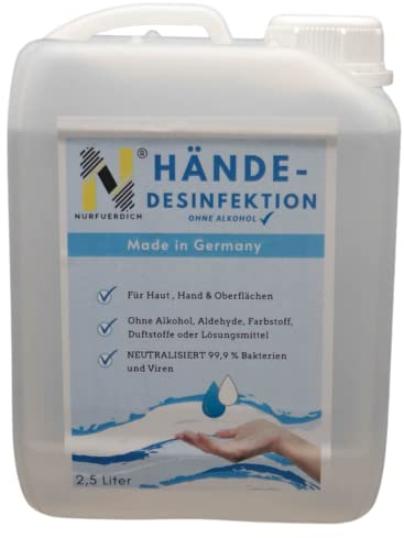 NURFUERDICH NEU 2,5 L Desinfektionsmittel Hände Flächen Haut Oberflächendefinition Germany