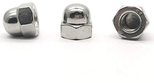 M10 x 1,25 mm 304 Edelstahl Feingewinde Sechskant Hutmuttern Dekorative Mutterkappen 5 Stück