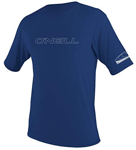 O'Neill Wetsuits Men's Basic Skins Short Sleeve Sun Shirt Rash Vest, Navy, S