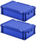 2 Eurobox mit Scharnierdeckel, LxBxH 600x400x185 mm, PP, lebensmittelecht, blau