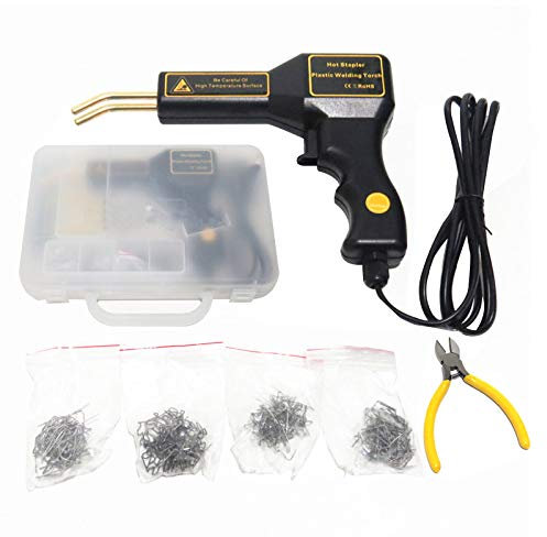 50W Saldatrice di Plastica Calda, Saldatori per Paraurti in Plastica da 220 V, Riparazione Saldatore Pistola per Rimozione di Ammaccature in PVC Crepe Plastica Carrozzeria (Nero)