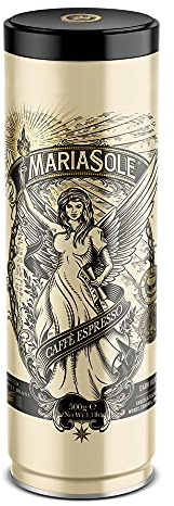 Mariasole Caffè Espresso Bohnen 500g in hochwertiger Kaffeedose - Traditionelle Röstung in Sizilien über Holzfeuer In Handarbeit - Premium Espressobohnen für Vollautomat und Siebträger