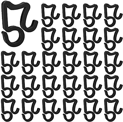 Moscare 100 Pcs Black Plastic Gutter Hooks, Weatherproof, Reusable, Modern Style, Outdoor Seasonal Lighting Hooks