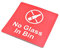 No Glass In Bin - Adhesive Sign, Bin/Wheelie Bin Label, Sticker (Red)