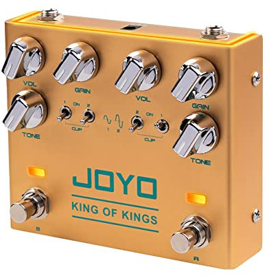 JOYO Dual Crunch Pure Analog Circuit Overdrive-Effektpedal mit unabhängigem Clipping für E-Gitarre – True Bypass (King of Kings R-20)