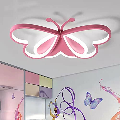 kangten Kinderzimmer Deckenleuchte, 90W LED Kreative Schmetterling Beleuchtung Schlafzimmer Lampe Kinderlampe Jungen Mädchen Deko Deckenlampe für Wohnzimmer Kindergarten