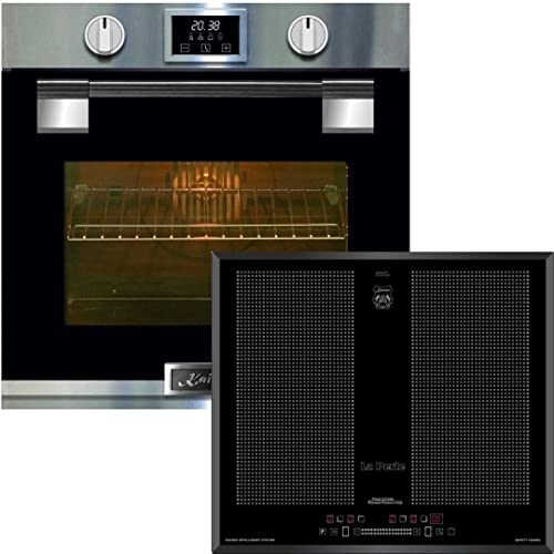 Kaiser Küchengeräte Backofen-Set EH 6337 + KCT 67 FIN La Perle, Elektro Einbau Backofen, 79L, 11 Funktionen + Flex Induktions Kochfeld 60 cm, Autark, schwarzes glas, FlexZone/FreeZone