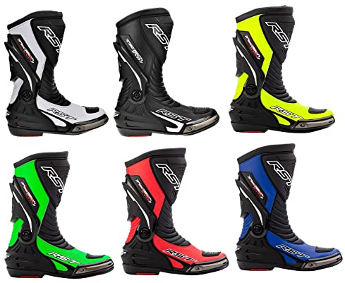RST TRACTECH EVO III SPORT CE MENS BOOTS 2101 Motorcycle Motorbike Adult Sports Quad ATV On-Road Track Racing Touring Armour Boots - White Black - 4 UK