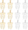DICOSMETIC 12 Stück 2 Farben Dental Thema Charm Hohle Zähne Charm Golden Dental Pulp Charm Edelstahl Charm Geschenke Für Dental Student Armband Schlüsselanhänger Schmuckherstellung, Bohrung: 10x4mm