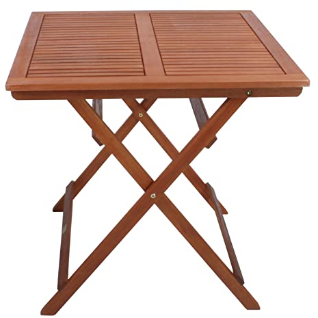 Spetebo Eukalyptus Gartentisch Seattle eckig - 70 x 70 cm - Holz Klapptisch geölt - Balkontisch Beistelltisch Bistrotisch Tisch für Garten Balkon Terrasse witterungsbeständig