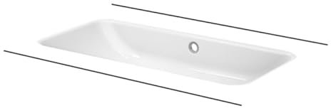 Bette One Unterbau-Waschtisch, ohne Hahnloch, mit Ãœberlauf, A137, 767 x 400 mm, Farbe: WeiÃŸ mit BetteGlasur Plus - A137-000PW