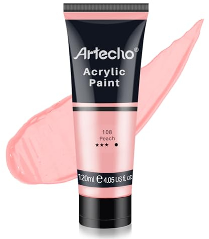 Artecho Acrylfarbe Fleischfarben 120 ml, Wasserfest und Lichtecht, Schnell Trocknend, Acrylfarbe für Leinwand, Holz, Stoff, Handwerk, Leder und Stein.