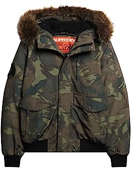 Superdry Herren Everest Bomber-Steppjacke mit Kapuze