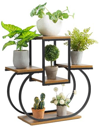 CHPHI Pflanzenständer Indoor Kreative Herzform Pflanzenständer Indoor Outdoor Holz Pflanzenständer für Mehrere Pflanzen Stufige Pflanzenregal Tisch Pflanztopf Ständer für Wohnzimmer