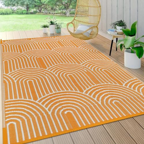 Lahome Extra großer Outdoor-Teppich, 20,3 x 25,4 cm, wasserdicht, wendbar, Camping-Teppich, Kunststoff, Stroh, Wohnmobil-Teppich für draußen unter der Markise, tragbarer, leichter Teppich für