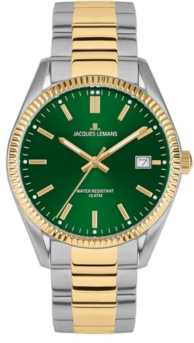 JACQUES LEMANS Herren-Armbanduhr Bicolor/Grün 50-3K