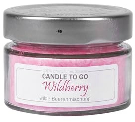 Candle Factory Candle TO GO Duftkerzen aus pflanzlichem Stearin im modernen Schraubdeckelglas, ca. 20h Brennzeit, Duft: Wildberry