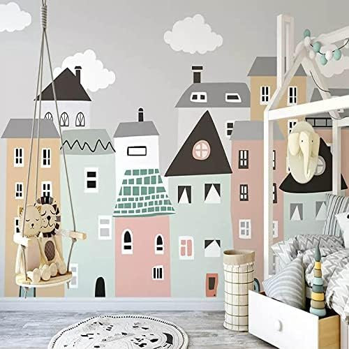 XLMING Handgemalte Kleines Haus Kinderzimmer Schlafzimmer Sofa Wohnzimmer Tv Hintergrund Wand 3D Tapete-150cm×105cm