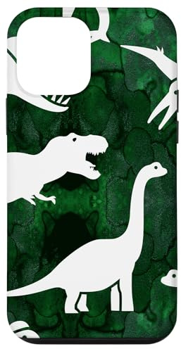 iPhone 12 mini Dinosaur Green and White Dino T-rex Giganotosaurus Case