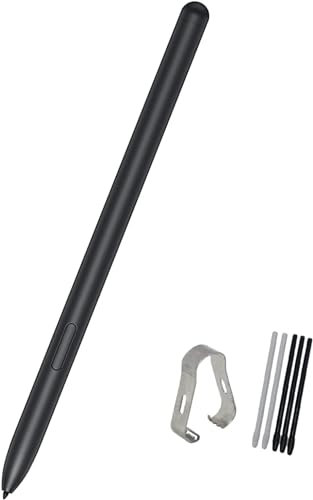 Stylo de Saisie de Remplacement pour Samsung Galaxy Tab S7, Tab S7 FE SM-T730, SM-T733, SM-T736B,Tab S7 FE Stylo S de Remplacement+ Pointes/Plumes-sansBluetooth (Noir Mystique)
