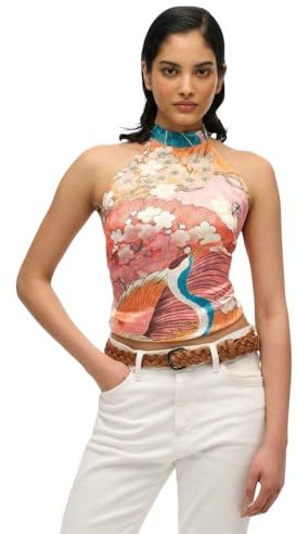 Superdry Damen Jacquard-Oberteil mit Nackenträger