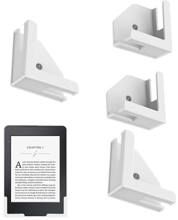 Tablet Wall Mount Holder, Adjustable Stand Ereaders, Smartphone, Tablet, Space-Saving Holder for Home Office, Wall-Mounted Stand, Desk Organization Solution(Black, White)