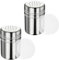 Pack of 2 icing sugar shakers with fresh cocoa shaker, cocoa shaker for cappuccino, stainless steel shaker cover, dust sugar shaker, flour shaker, salt shaker, coffee, salt, sugar, chocolate, cocoa