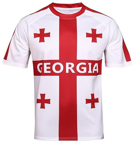 BINQER Herren-Fußballtrikot, Europa-/Amerika-Cup-Fußball-T-Shirt, Sweatshirt, Fans, halbe Ärmel(Georgia,L)