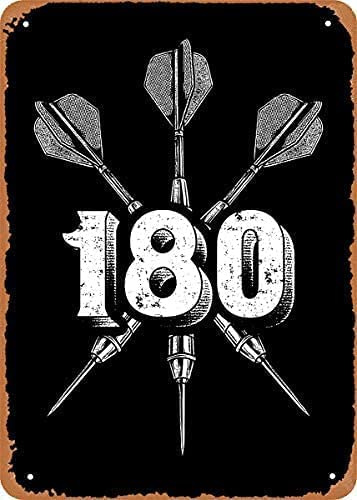 Vintage-Metallblechschild, Metallblechschild im Vintage-Look, Darts, 180 Pfeile, Teller, Poster, lustige Wanddekoration für Küche, Bar, Kaffee, Restaurant, Zuhause, Schlafzimmer, Garage, Badezimmer, B