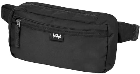 Baagl Bauchtasche für Damen & Herren – Stylische City-Umhängetasche & Gürteltasche – Urban Hüfttasche aus wasserabweisendem, schnelltrocknendem Material (Schwarz)