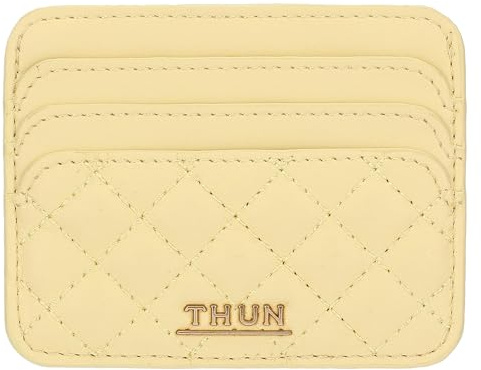 Thun Porta Carte Giallo, Ecopelle, Collezione Sempre con Me, 10 x 8 cm